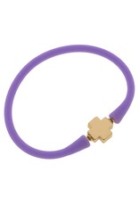 Canvas Style/Faire Bali 24K Gold Plated Cross Bead Bracelet - Lavender