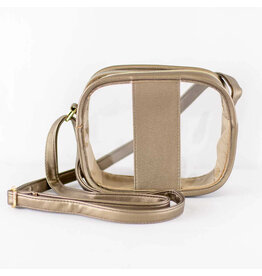 The Royal Standard Emma Clear Crossbody in Light Gold