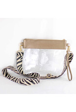 The Royal Standard Michelle Clear Crossbody in Light Gold