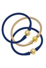 Canvas Style/Faire Bali 24K Gold Plated Ball Bead Bracelet - Royal Blue