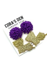Cora's Den Louisiana State Earrings