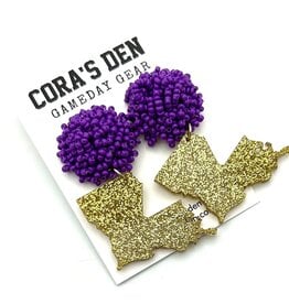 Cora's Den Louisiana State Earrings