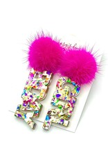 Cora's Den Birthday Girl Earrings - Hot Pink