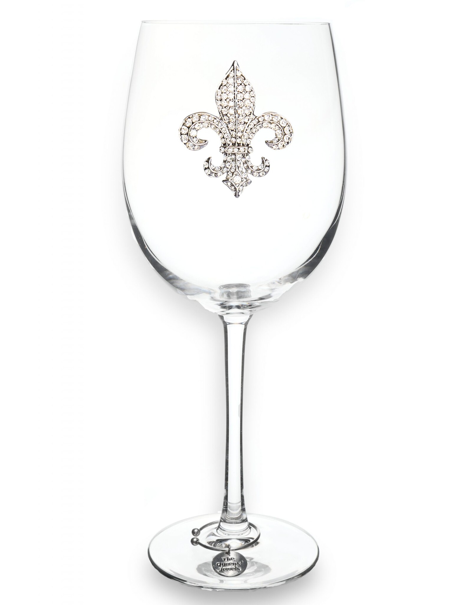 The Queen's Jewels Diamond Fleur de Lis Jeweled Stemmed Wine Glass
