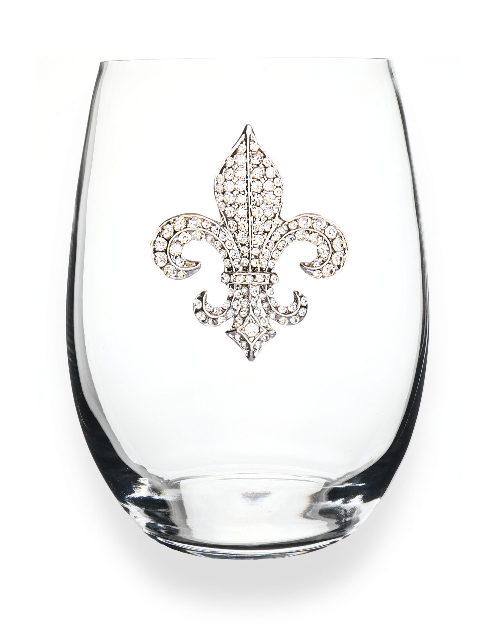 The Queen's Jewels Diamond Fleur de Lis Jeweled Stemless Wine