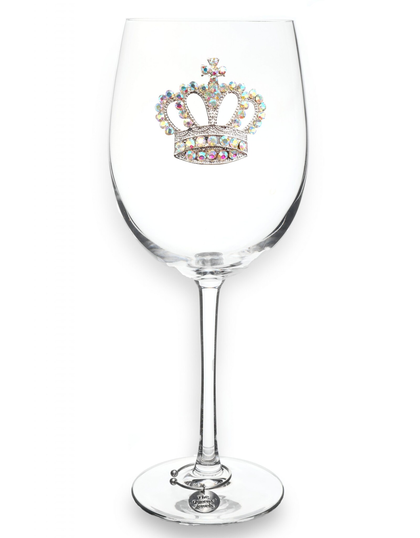 The Queen's Jewels Aurora Borealis Crown Jeweled Stemmed Wine Glass