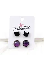Doohickies/So. Charm Trade Cat Head & Iridescent Purple Halloween Earrings