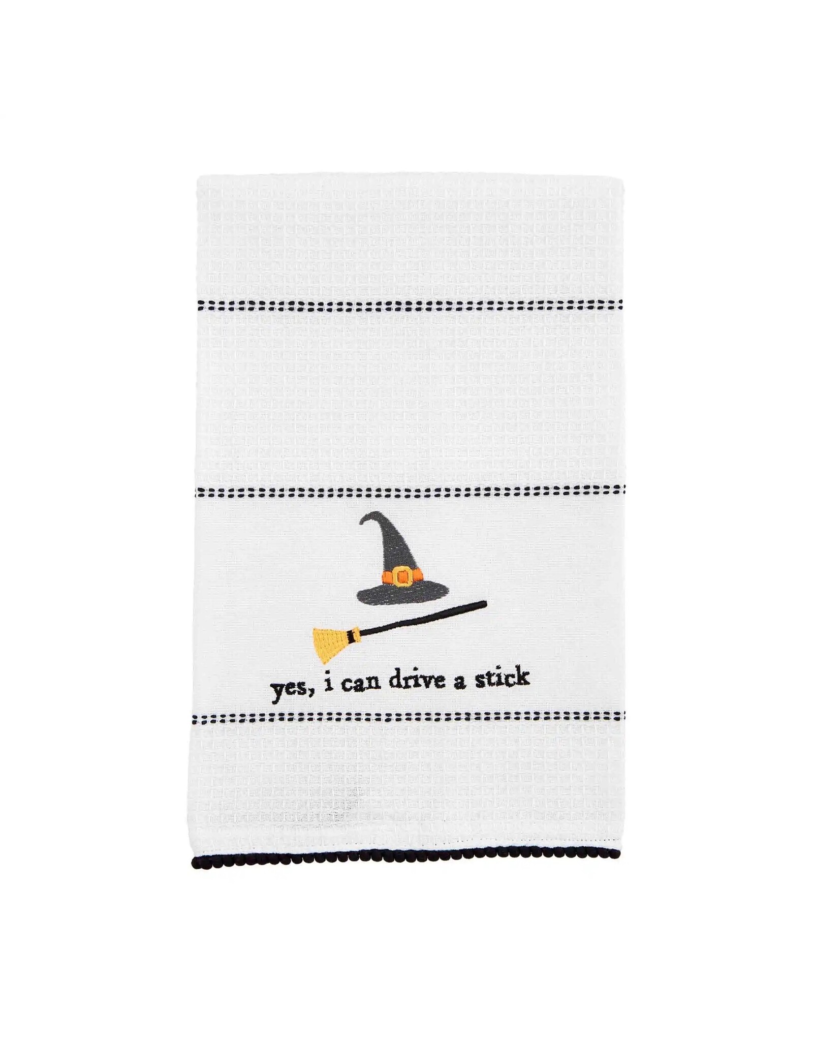 Mud Pie Yes I can Drive A Stick - Halloween Waffle Towel