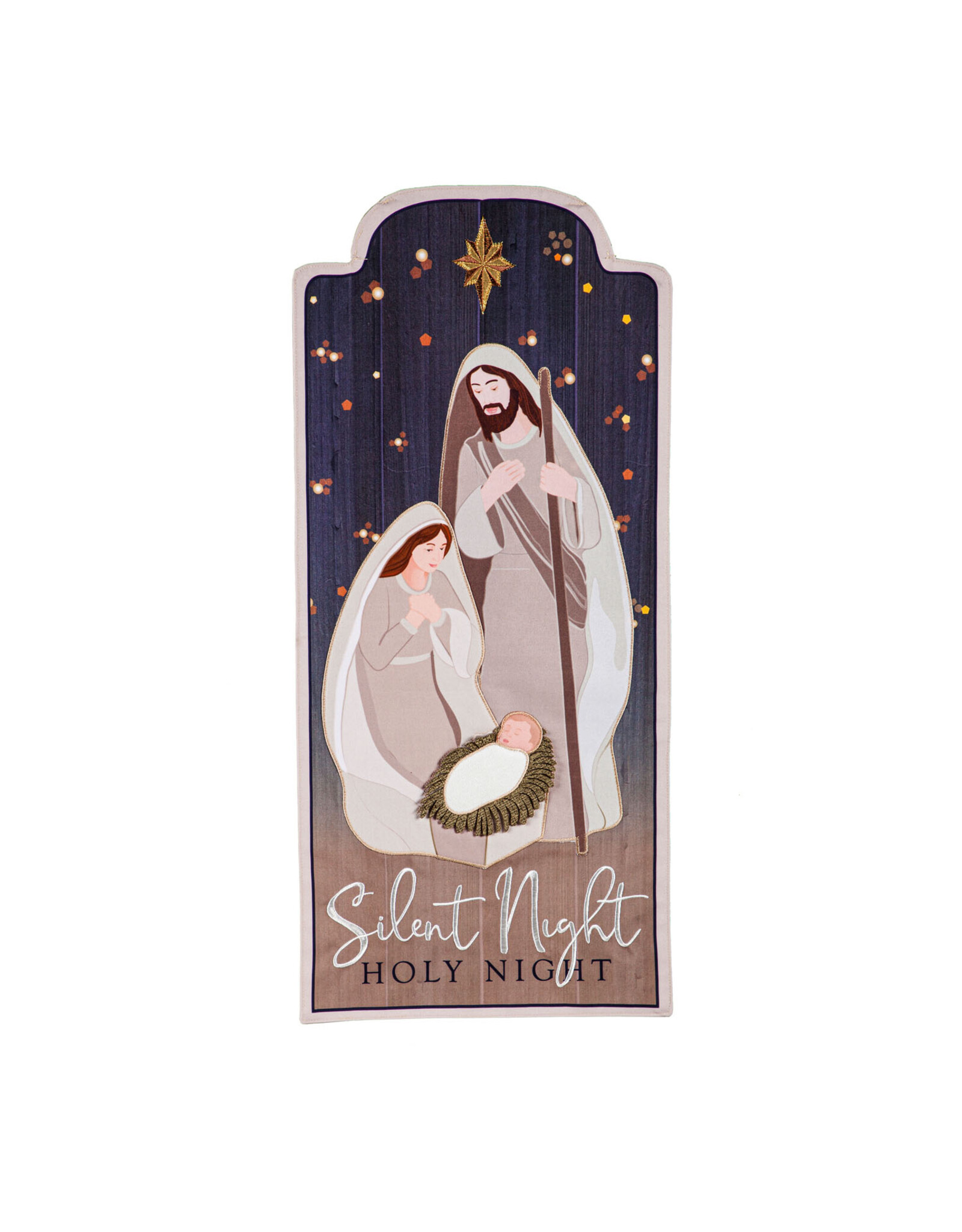 Evergreen Enterprises Silent Night Nativity Everlasting Impressions Textile Décor