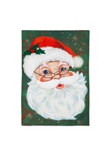 Evergreen Enterprises Merry Santa Linen Garden Flag