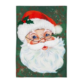 Evergreen Enterprises Merry Santa Linen Garden Flag