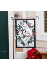 Evergreen Enterprises Joy to the World Linen Garden Flag