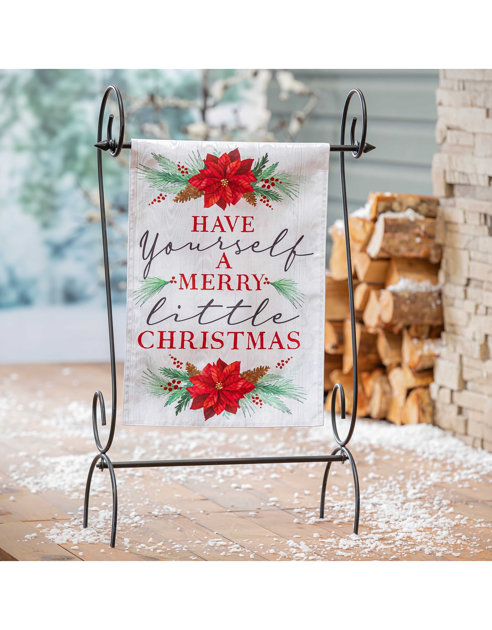 Evergreen Enterprises Have Yourself a Merry Little Christmas Moire Garden Flag