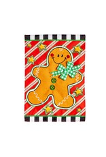 Evergreen Enterprises Patterned Gingerbread Man Applique Garden Flag