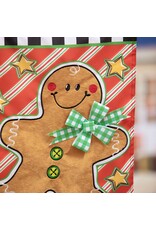 Evergreen Enterprises Patterned Gingerbread Man Applique Garden Flag