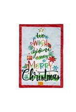 Evergreen Enterprises We Wish You a Merry Christmas Applique Garden Flag