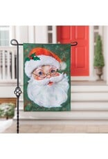 Evergreen Enterprises Merry Santa Linen Garden Flag