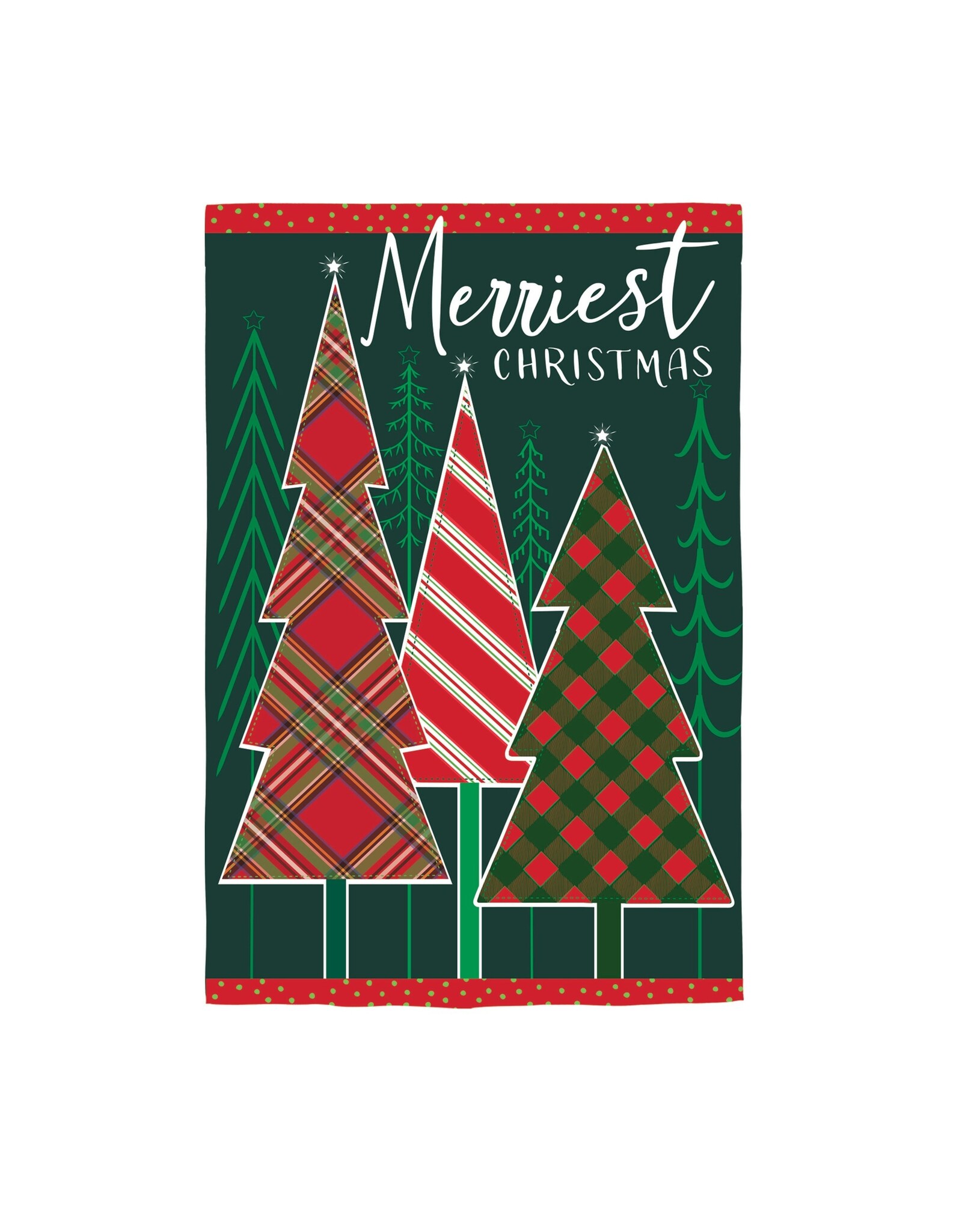 Evergreen Enterprises Merriest Christmas Tree Applique Garden Flag