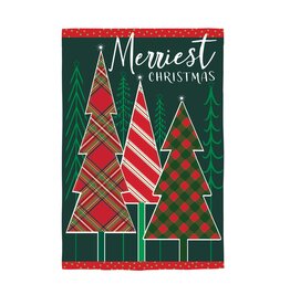 Evergreen Enterprises Merriest Christmas Tree Applique Garden Flag