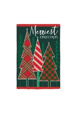 Evergreen Enterprises Merriest Christmas Tree Applique Garden Flag