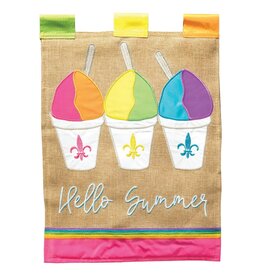 Magnolia Lane Flag Summer Snoballs Fleur-De-Lis