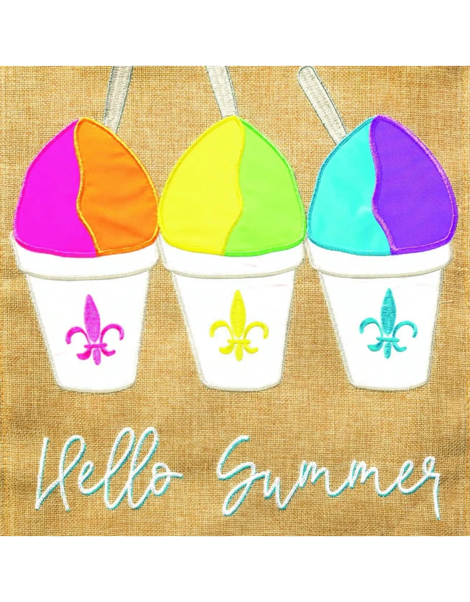 Magnolia Lane Flag Summer Snoballs Fleur-De-Lis