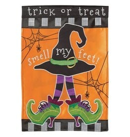 Magnolia Garden Flag Company Trick of Treat Smell My Feet Double Applique Garden Flag