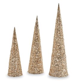 Mud Pie Glitter Cone Tree Set (3)