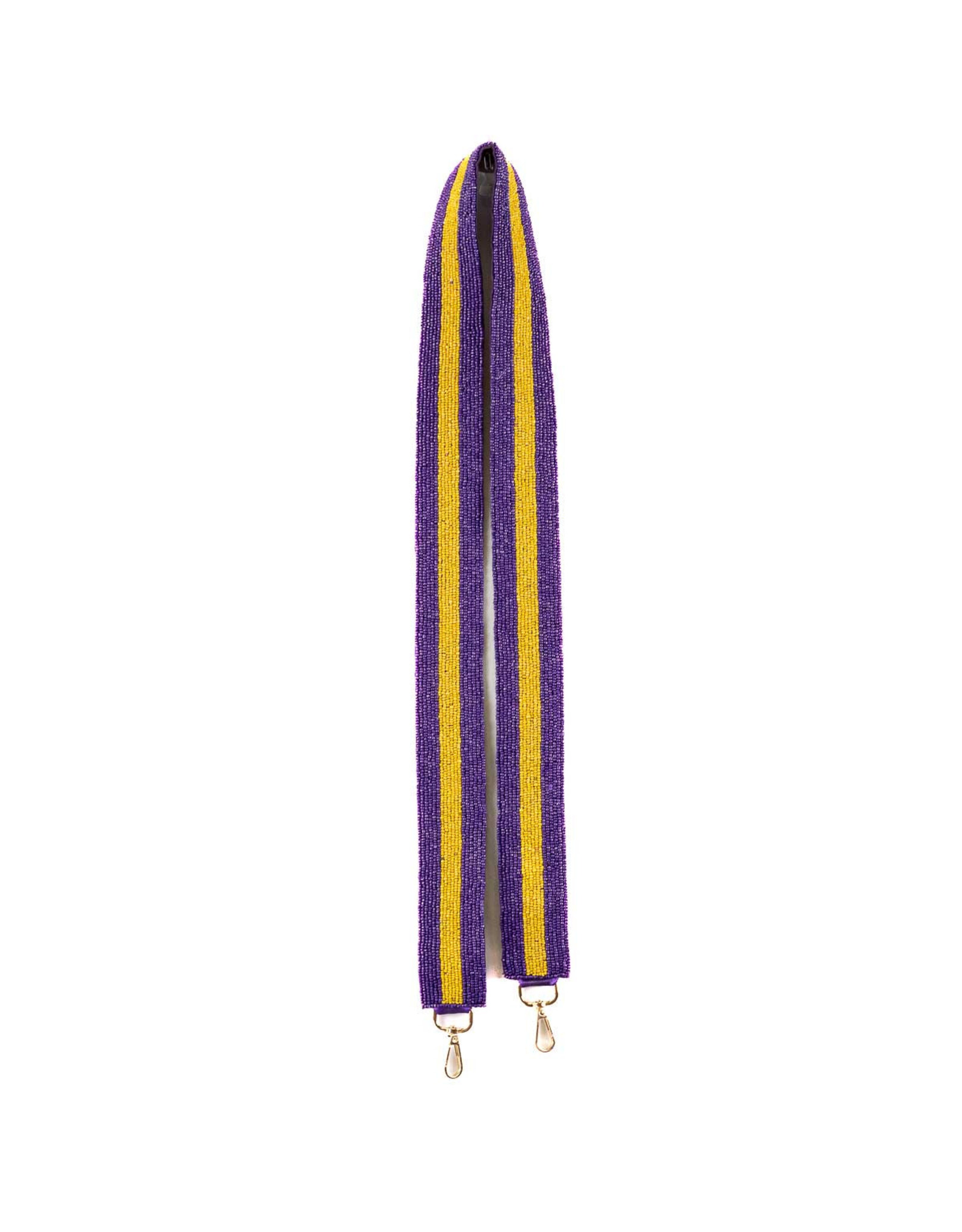 The Royal Standard Gameday Stripe Beaded Purse Strap - Purple and Gold