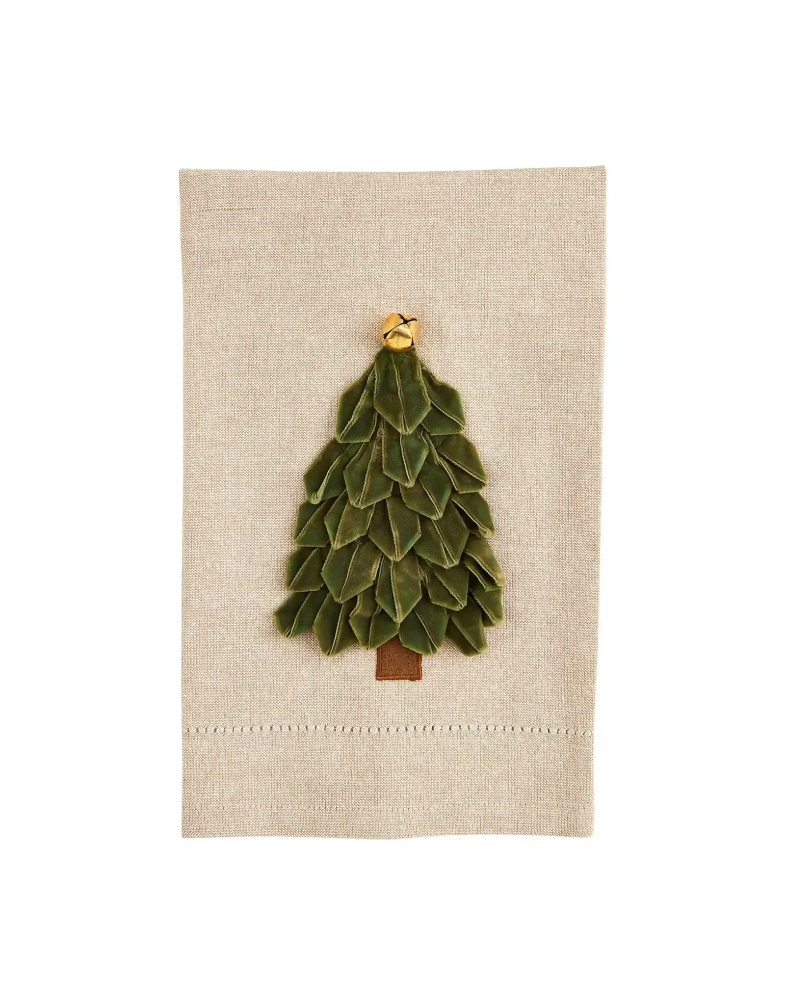 Mud Pie Light Green Velvet Tree Towel