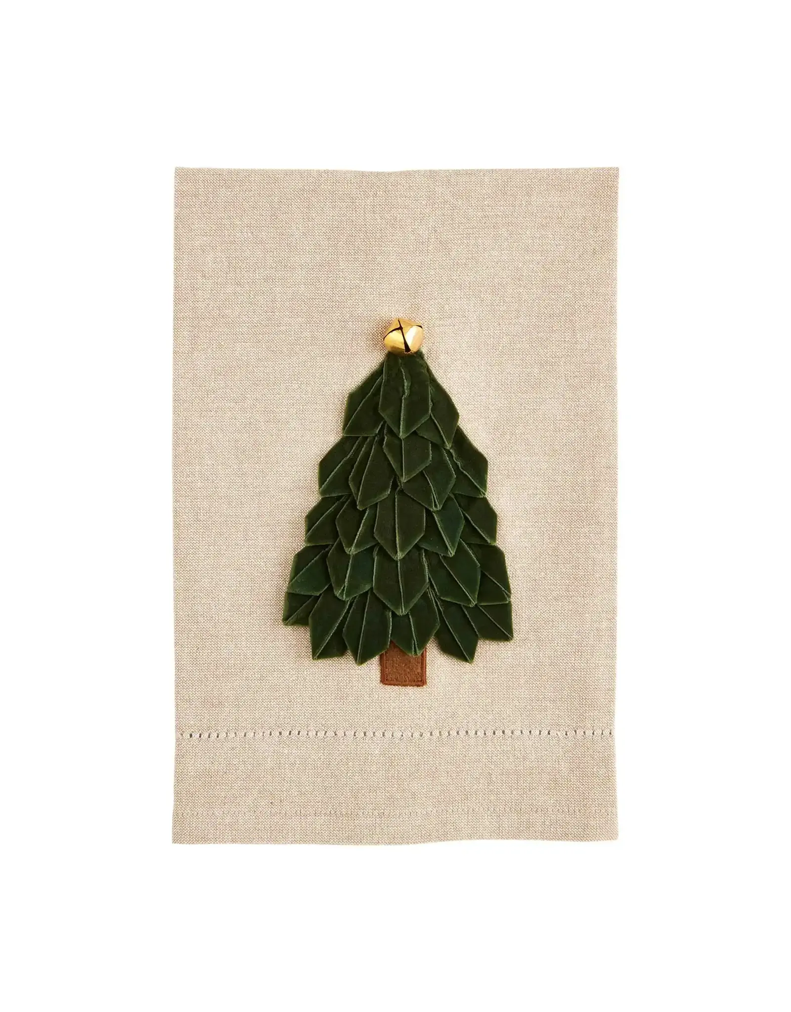 Mud Pie Dark Green Velvet Tree Towel
