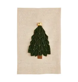 Mud Pie Dark Green Velvet Tree Towel Mud Pie Dark Green Velvet Tree Towel