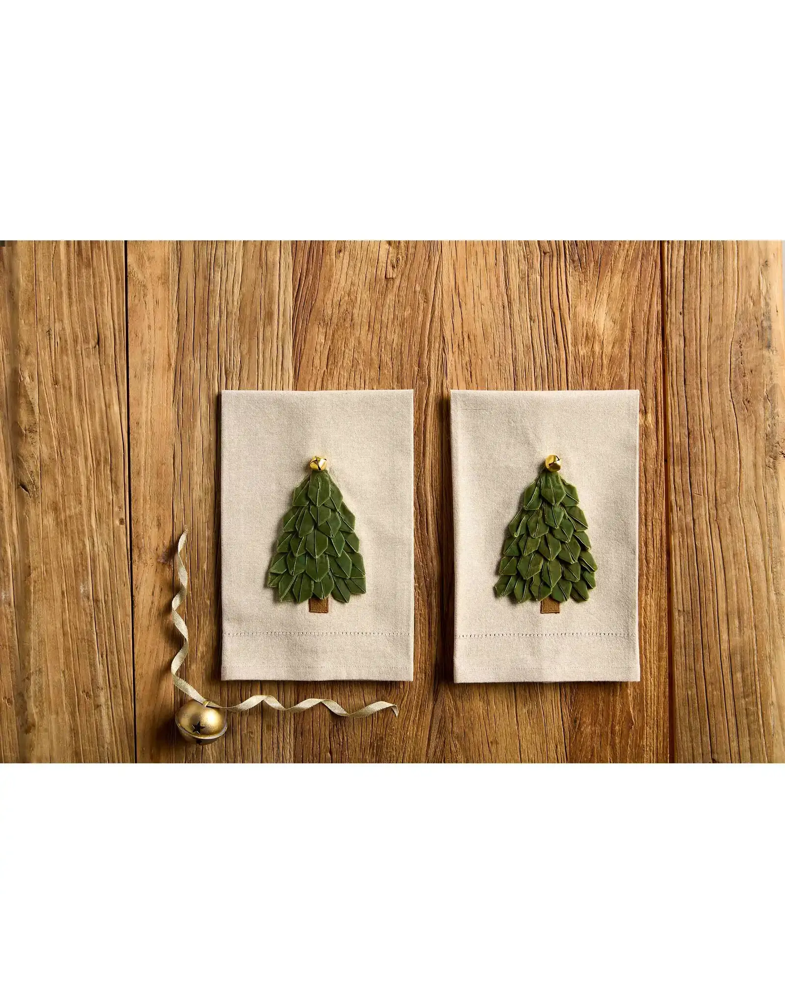 Mud Pie Light Green Velvet Tree Towel