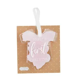 Mud Pie Pink Baby's First Christmas Ornament