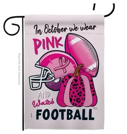 Two Group Flag Co. Pink Football Breast Cancer Awareness Flag