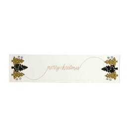 Mud Pie Merry Christmas Tree Table Runner