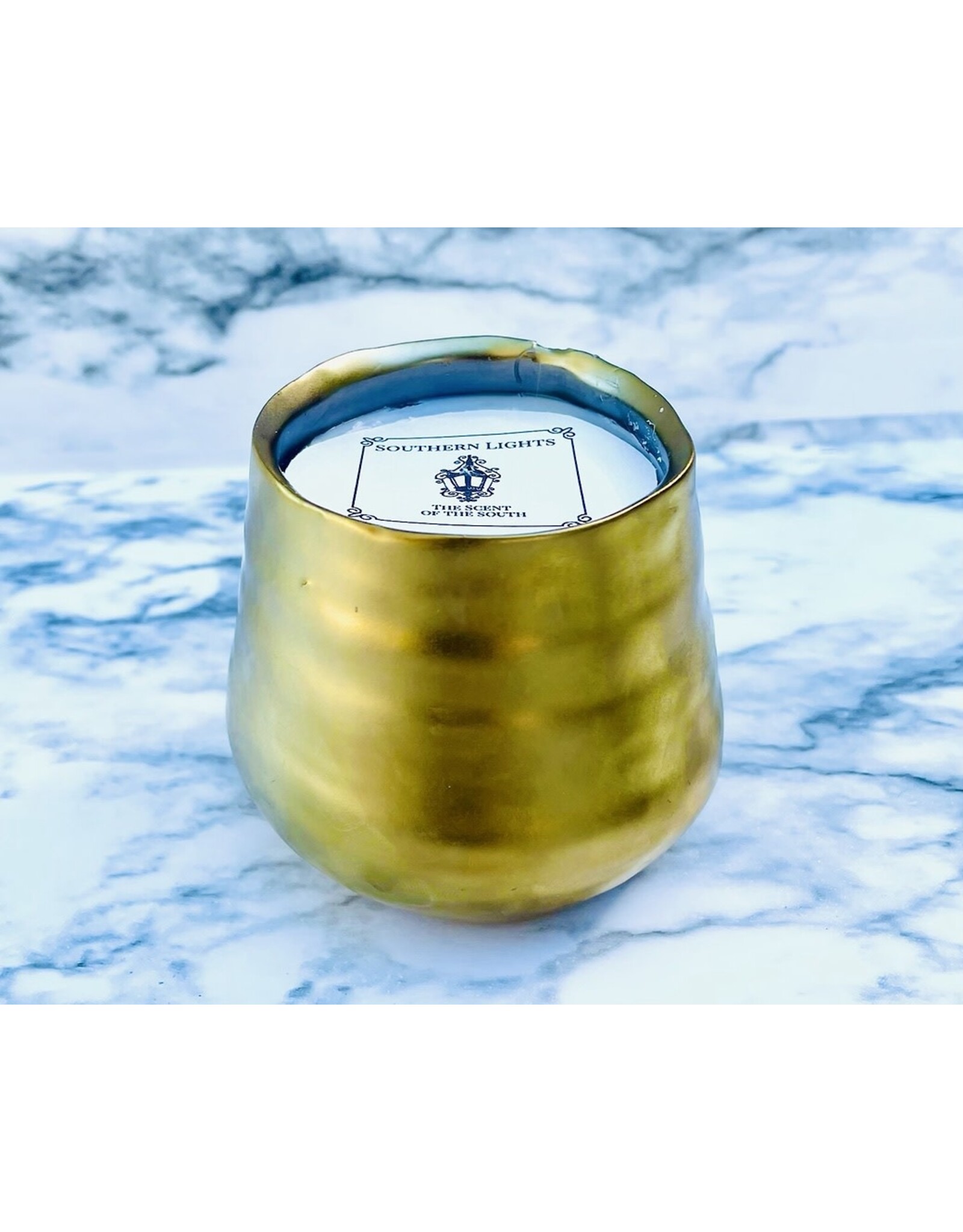 Southern Lights Candle Christmas Splendor Gold Ceramic Candle