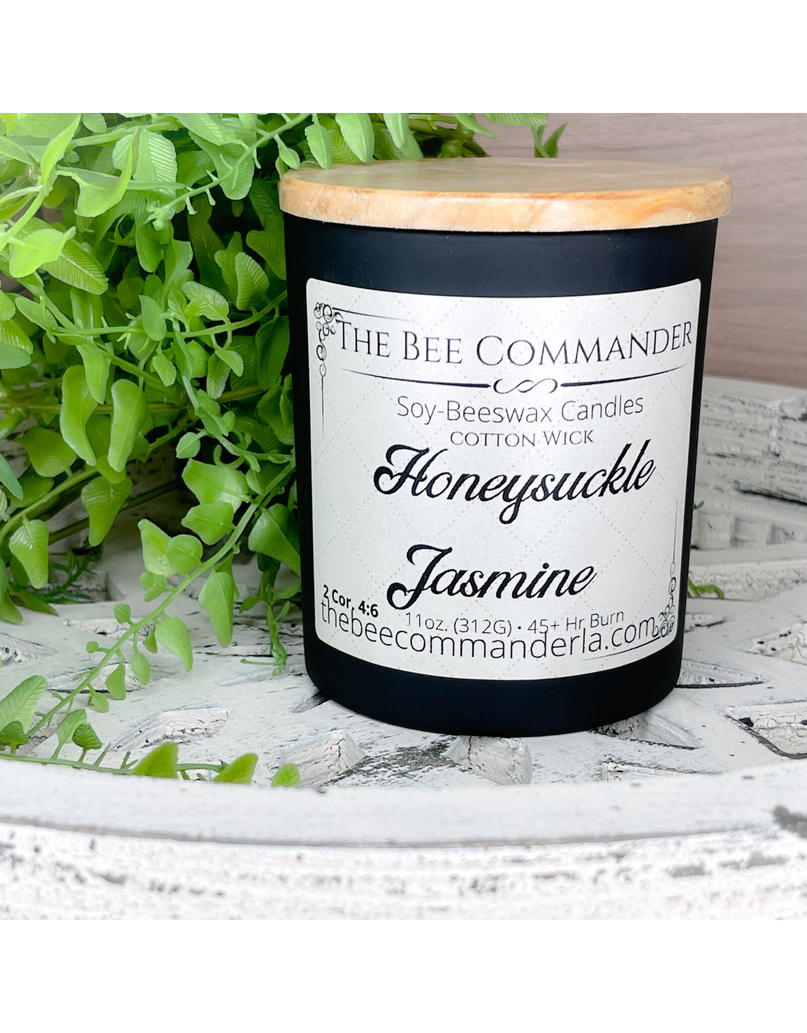 The Bee Commander Honeysuckle Jasmine Soy/Beeswax Candle