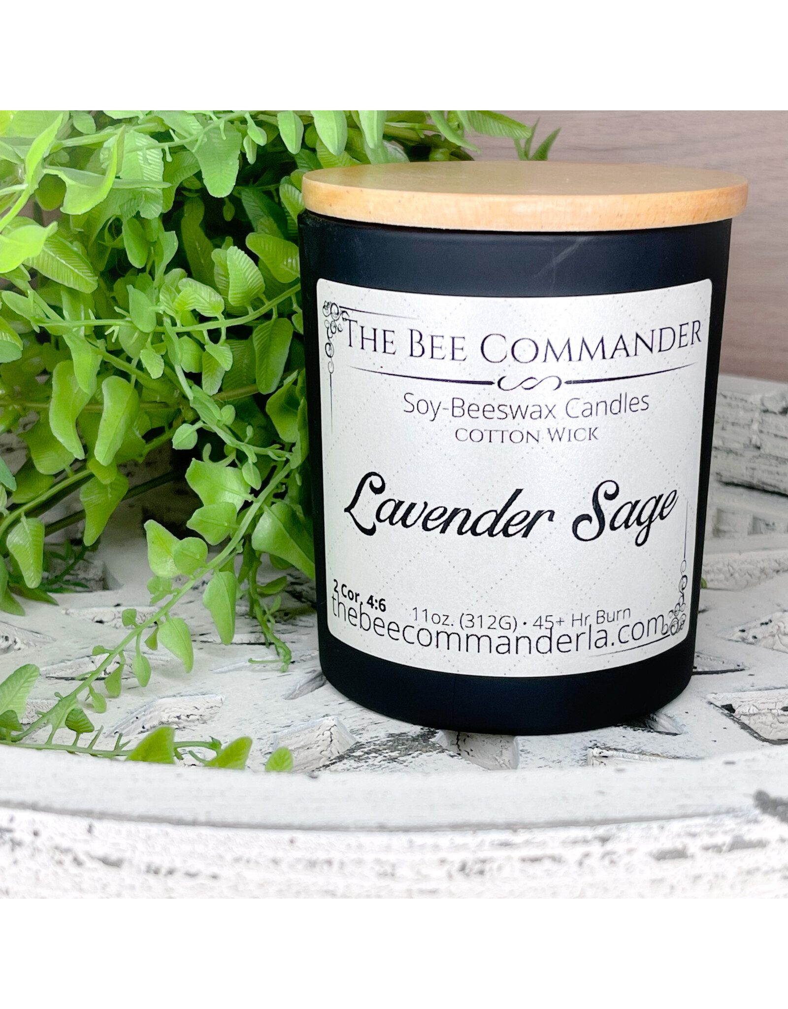 The Bee Commander Lavender Sage Soy/Beeswax Candle