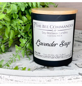 The Bee Commander Lavender Sage Soy/Beeswax Candle