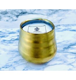 Southern Lights Candle Twisted Peppermint Gold Ceramic Candle