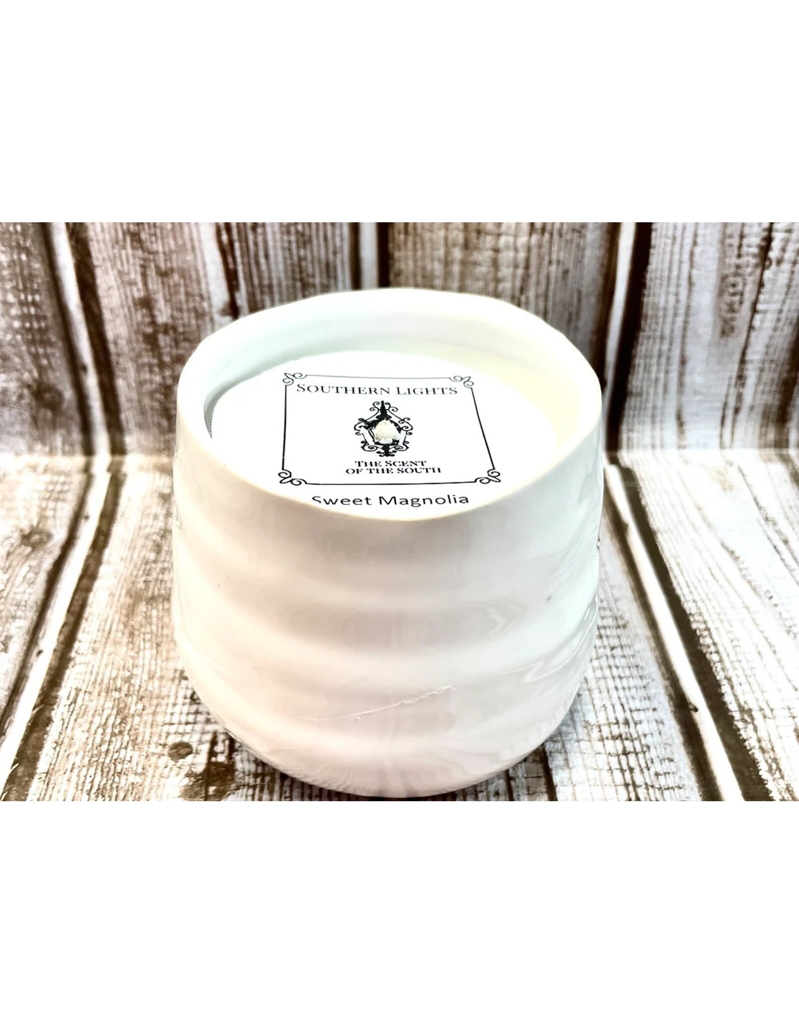 Southern Lights Candle Coco Santal White Ceramic Candle