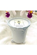 Southern Lights Candle Lotus Bamboo White Scroll Footed Candle