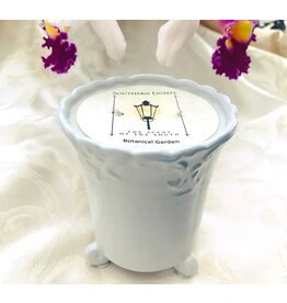 Southern Lights Candle Southern Breeze White Scroll Footed Candle