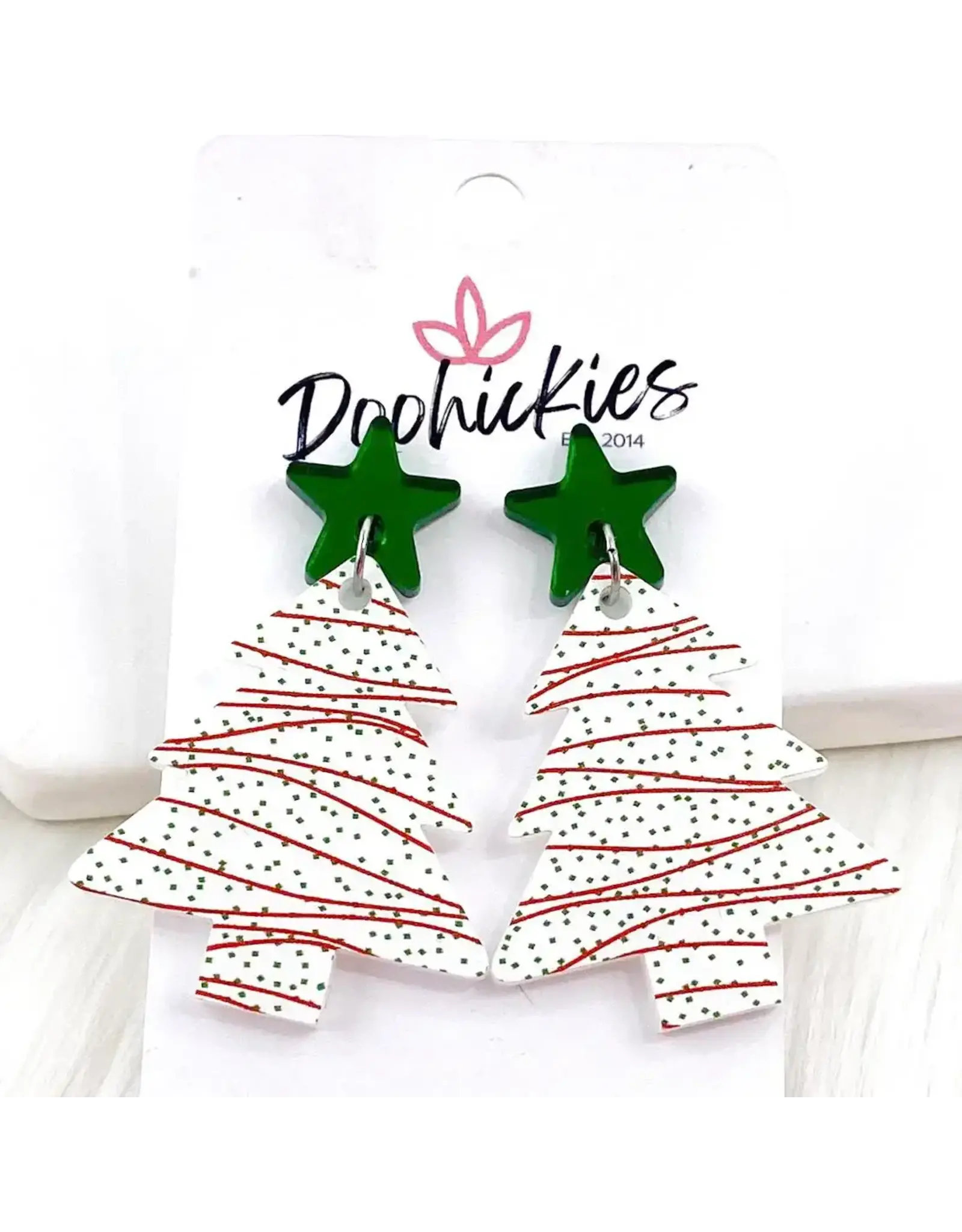 Doohickies/So. Charm Trade Green Star & Festive Tree Acrylic Dangles