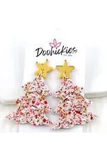 Doohickies/So. Charm Trade Red Festive Glitter Layered Trees Christmas Earrings