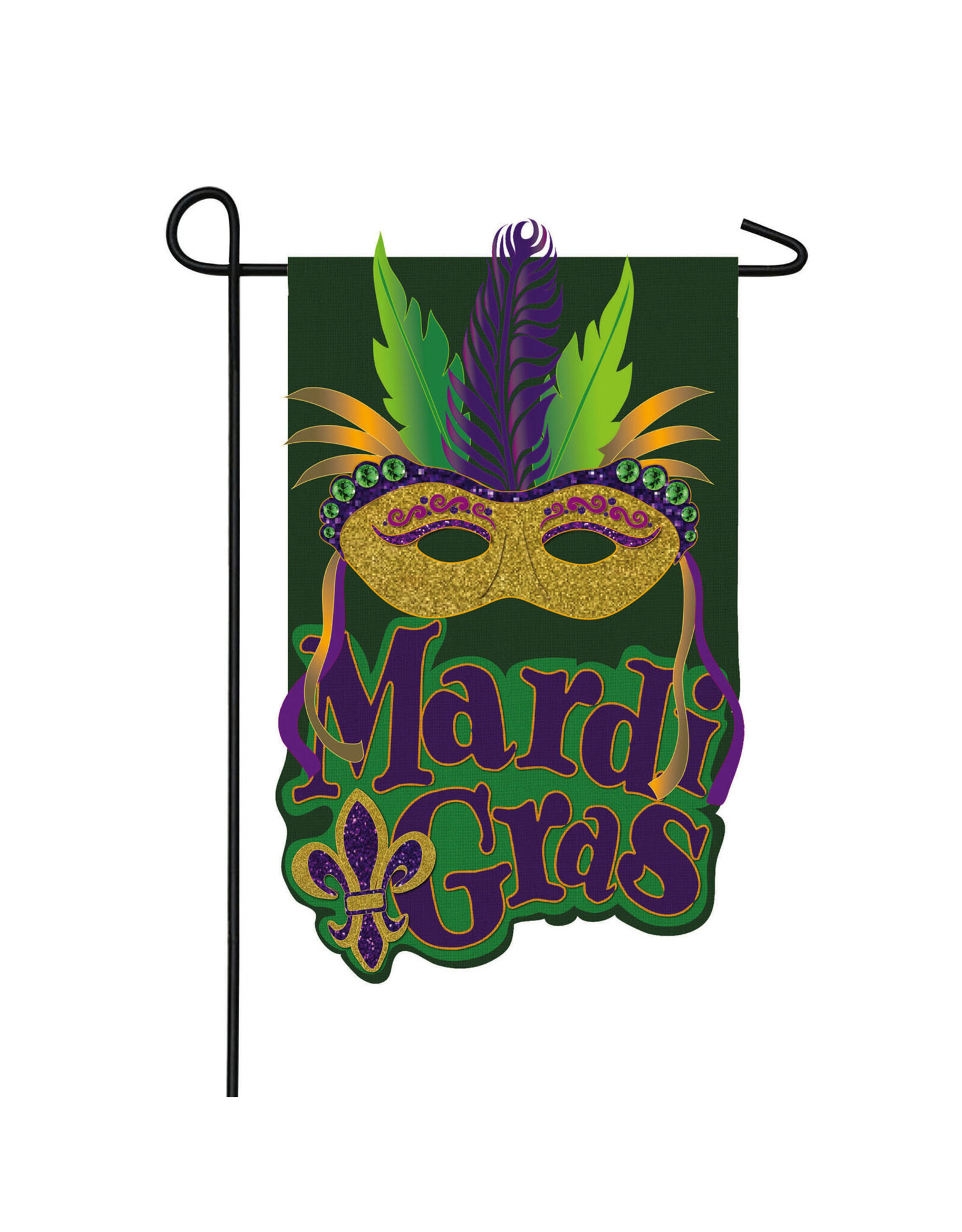 Selmad Mardi Gras Mask Decorative Burlap Garden Flag