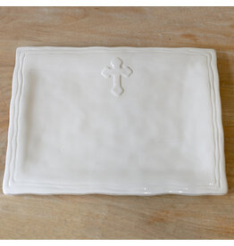 The Royal Standard Antique White Cross Platter, 15.5 x 11.5