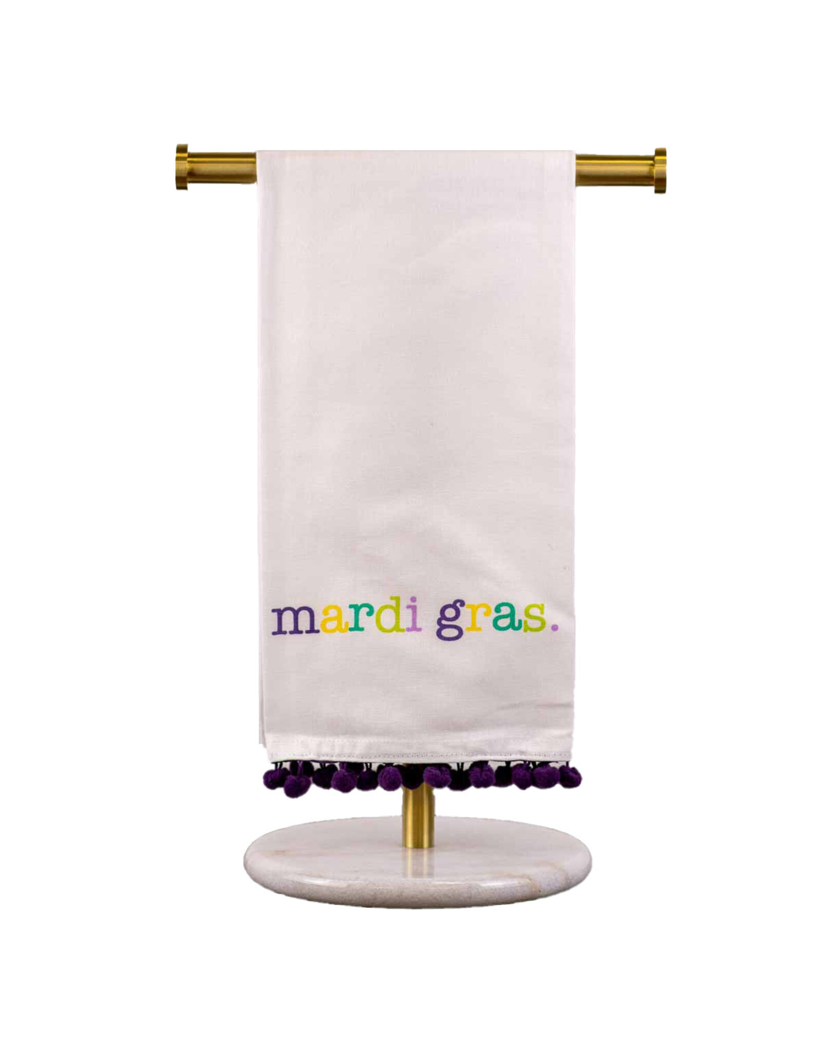 The Royal Standard Mardi Gras Pom Pom Hand Towel