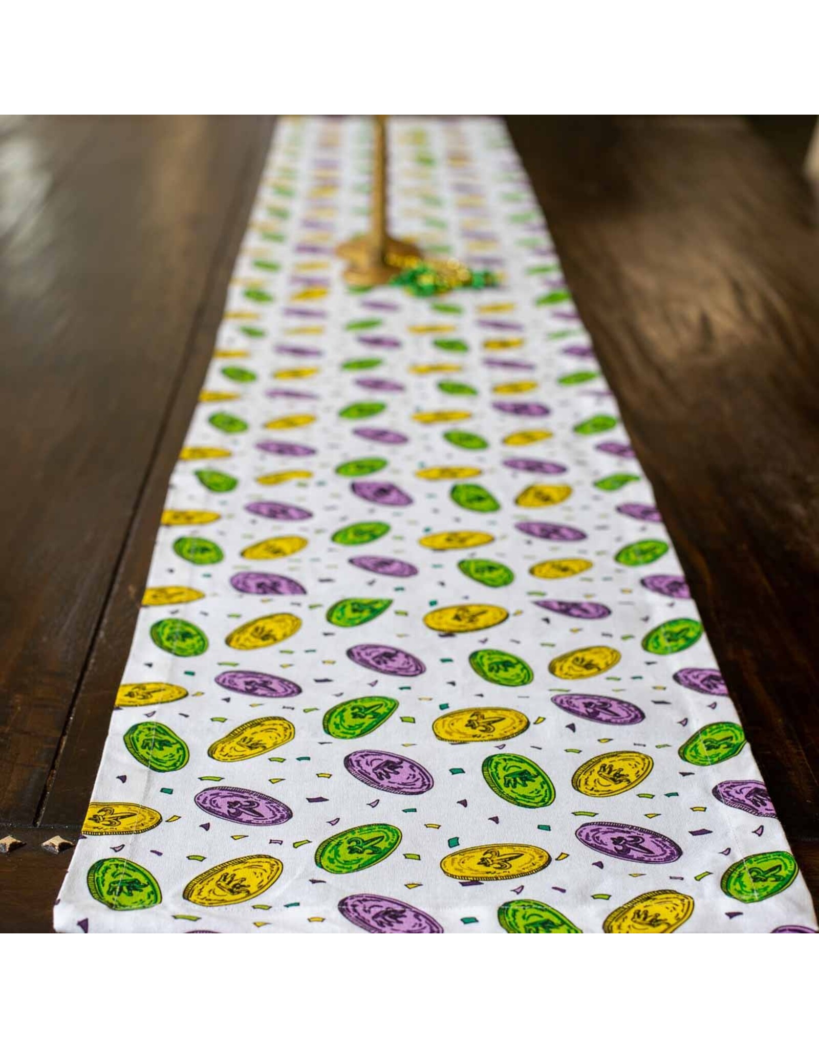 The Royal Standard Mardi Gras Doubloons Table Runner